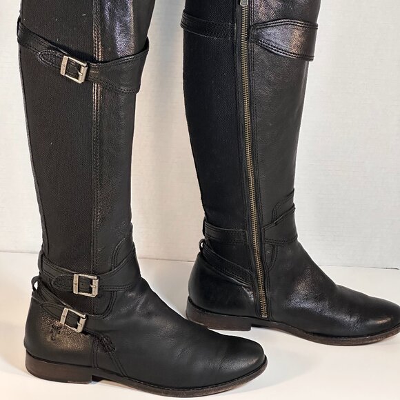 Frye Tall Black Boots Women's size 7 - Picture 1 of 16